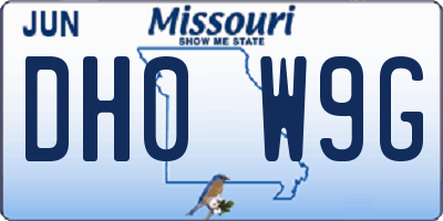 MO license plate DH0W9G