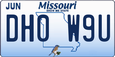 MO license plate DH0W9U