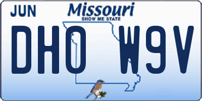 MO license plate DH0W9V