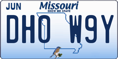MO license plate DH0W9Y