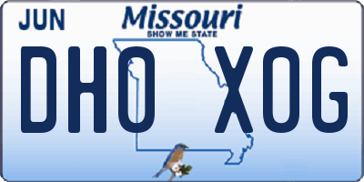 MO license plate DH0X0G