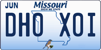 MO license plate DH0X0I
