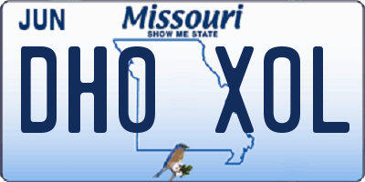 MO license plate DH0X0L