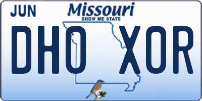MO license plate DH0X0R