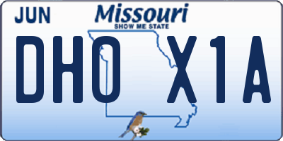 MO license plate DH0X1A
