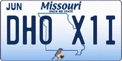 MO license plate DH0X1I