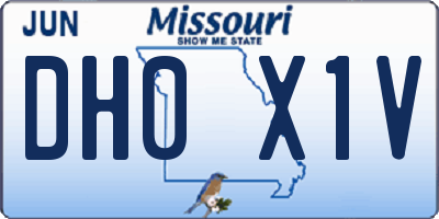 MO license plate DH0X1V