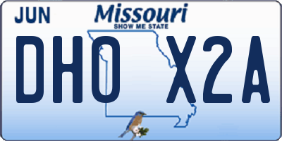 MO license plate DH0X2A