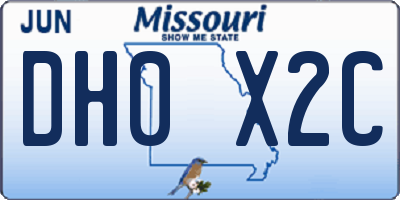 MO license plate DH0X2C