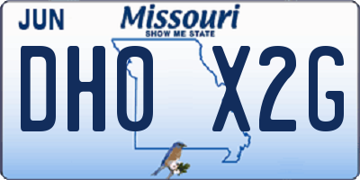MO license plate DH0X2G