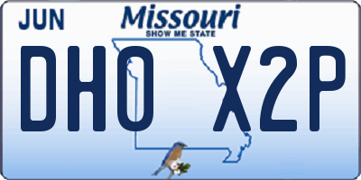 MO license plate DH0X2P