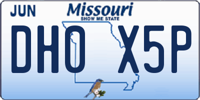 MO license plate DH0X5P