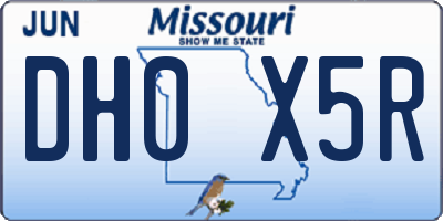 MO license plate DH0X5R