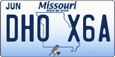 MO license plate DH0X6A