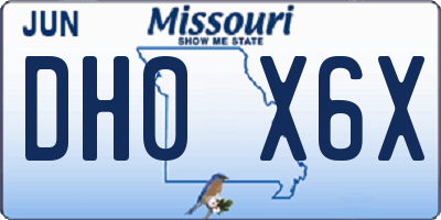 MO license plate DH0X6X