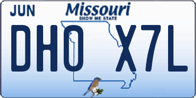 MO license plate DH0X7L