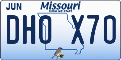MO license plate DH0X7O
