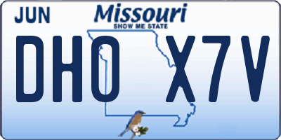 MO license plate DH0X7V