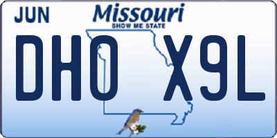 MO license plate DH0X9L