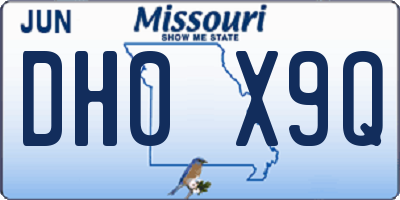 MO license plate DH0X9Q