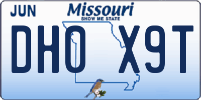 MO license plate DH0X9T