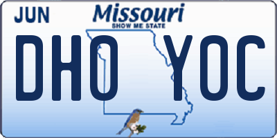 MO license plate DH0Y0C