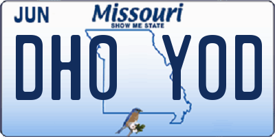 MO license plate DH0Y0D