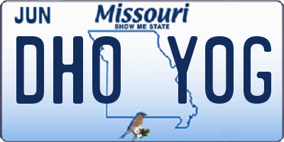 MO license plate DH0Y0G