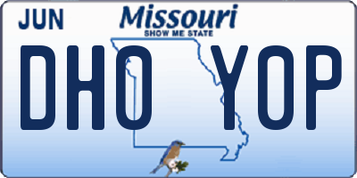 MO license plate DH0Y0P