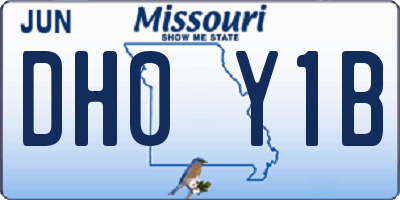 MO license plate DH0Y1B