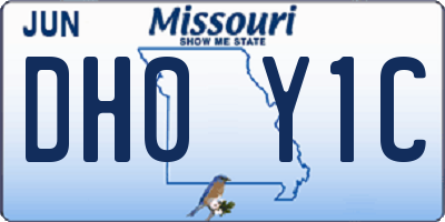 MO license plate DH0Y1C