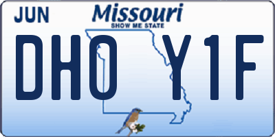 MO license plate DH0Y1F