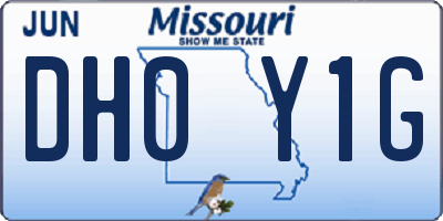 MO license plate DH0Y1G