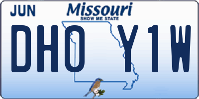 MO license plate DH0Y1W