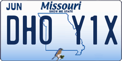 MO license plate DH0Y1X