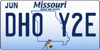 MO license plate DH0Y2E