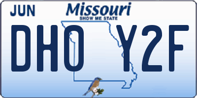 MO license plate DH0Y2F