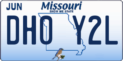 MO license plate DH0Y2L