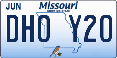 MO license plate DH0Y2O