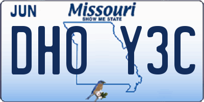 MO license plate DH0Y3C