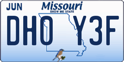 MO license plate DH0Y3F