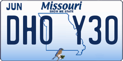 MO license plate DH0Y3O