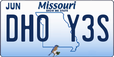 MO license plate DH0Y3S