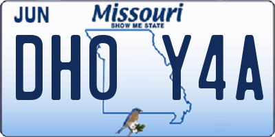 MO license plate DH0Y4A