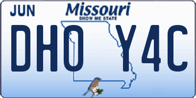 MO license plate DH0Y4C
