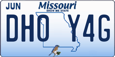 MO license plate DH0Y4G