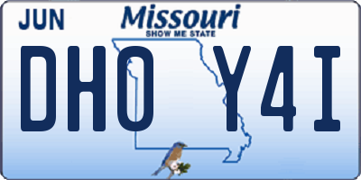 MO license plate DH0Y4I