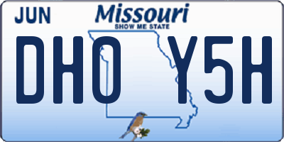 MO license plate DH0Y5H