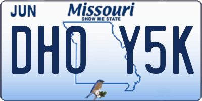 MO license plate DH0Y5K