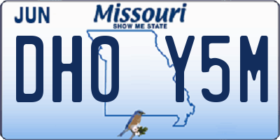MO license plate DH0Y5M